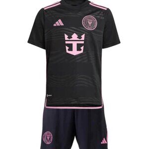 (Youth) Black Inter Miami Away Jersey And Shorts 24/25